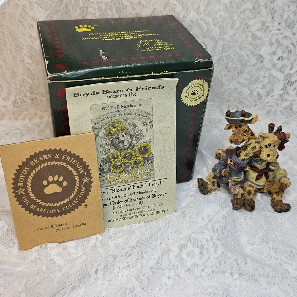 Boyds Bears & Friends Figurine * Stretch & Skye Longnecker... * Vintage * 1999